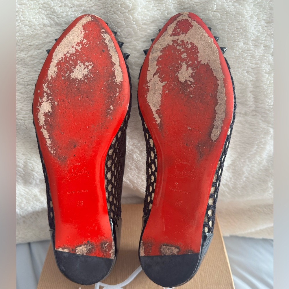 Christian Louboutin Black Mesh Flats - Picture 4 of 7